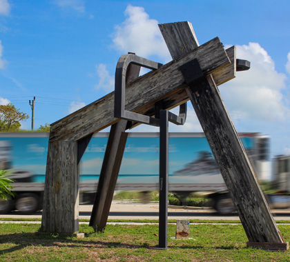 Leaves of Grass sculpture